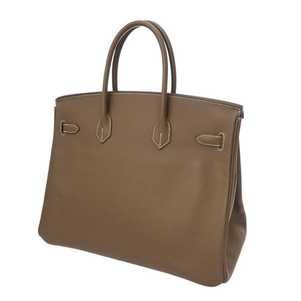 HERMES エルメス バーキン 35 エトゥープ □N刻印(2010年頃) ユニセックス ヴォーエプソン ハンドバッグ Aランク 中古 銀蔵