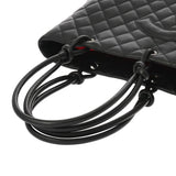 CHANEL シャネル カンボンライン ミディアムトート ブラック×ブラック A25167 レディース ラムスキン トートバッグ Aランク 中古 銀蔵