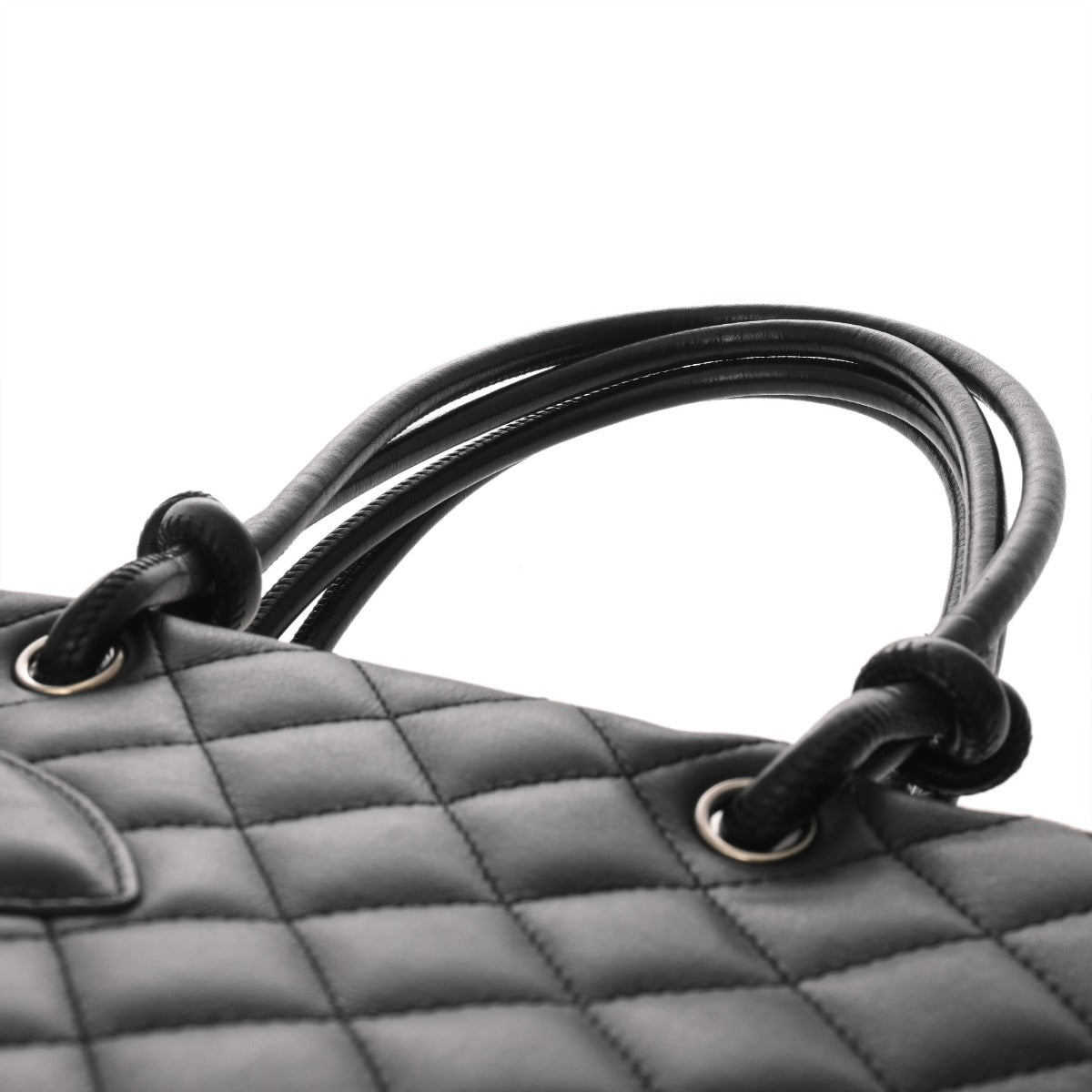 CHANEL シャネル カンボンライン ミディアムトート ブラック×ブラック