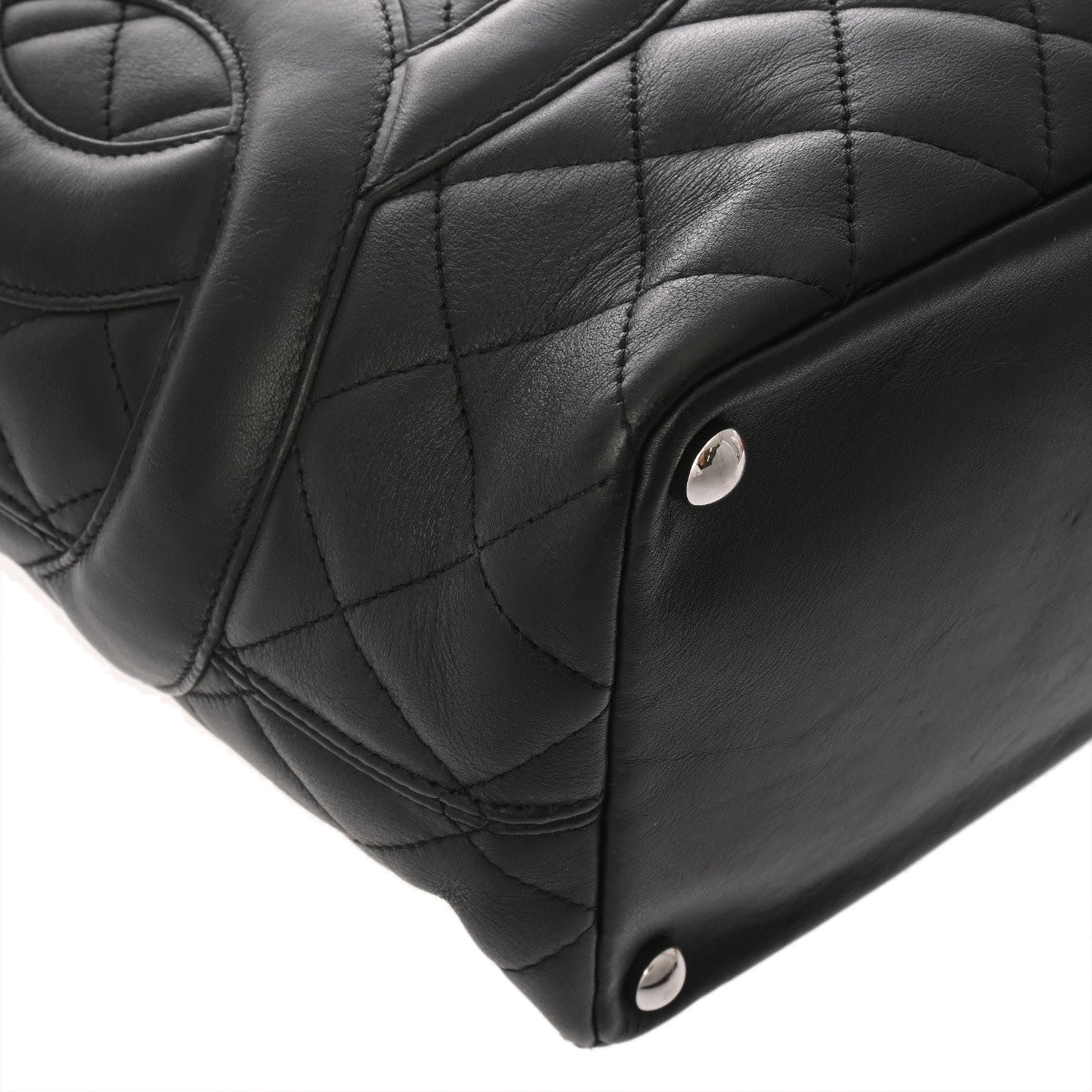 CHANEL シャネル カンボンライン ミディアムトート ブラック×ブラック