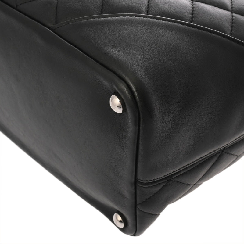 CHANEL シャネル カンボンライン ミディアムトート ブラック×ブラック A25167 レディース ラムスキン トートバッグ Aランク 中古 銀蔵
