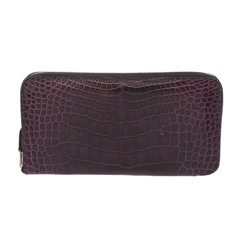 HERMES エルメス アザップロング アメジスト □O刻印(2011年頃) レディース アリゲーターマット 長財布 ABランク 中古 銀蔵