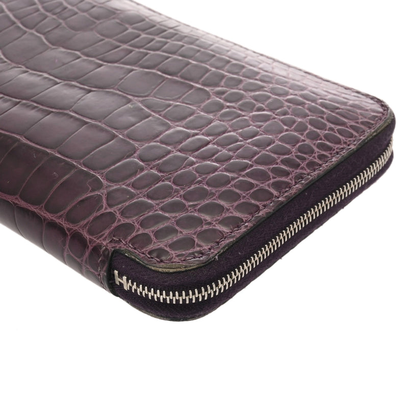 HERMES エルメス アザップロング アメジスト □O刻印(2011年頃) レディース アリゲーターマット 長財布 ABランク 中古 銀蔵
