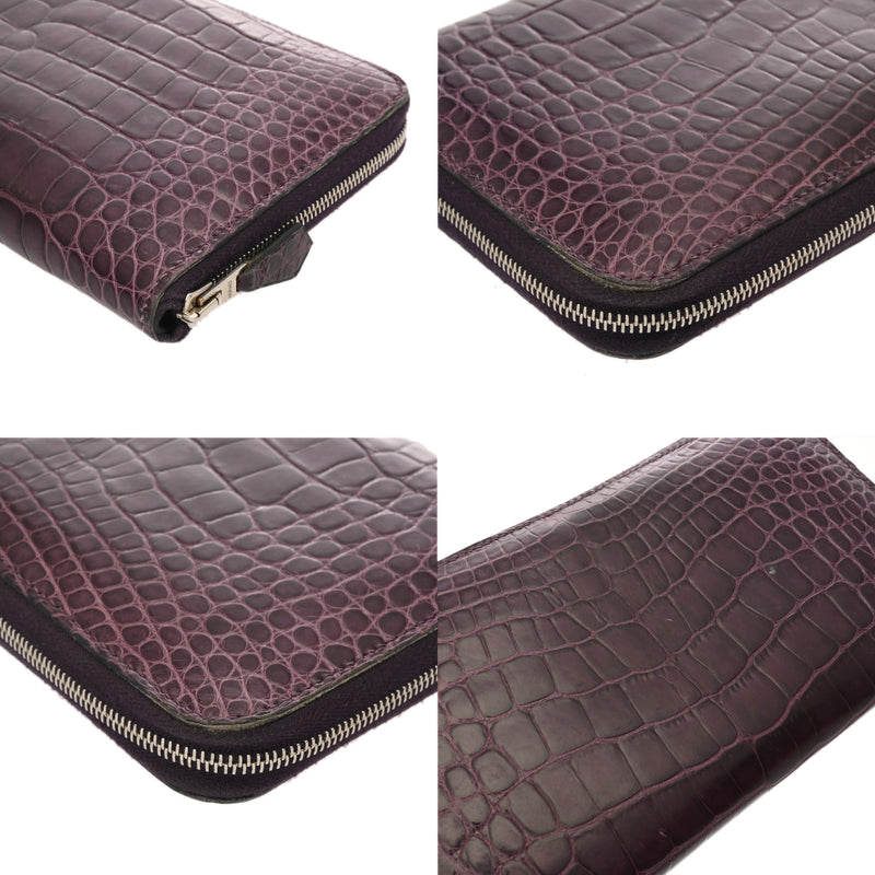 HERMES エルメス アザップロング アメジスト □O刻印(2011年頃) レディース アリゲーターマット 長財布 ABランク 中古 銀蔵