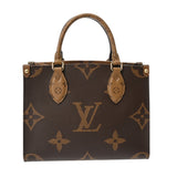 LOUIS VUITTON ルイヴィトン モノグラムリバース オンザゴー PM ブラウン M46373 レディース モノグラムキャンバス ハンドバッグ 新同 中古 銀蔵