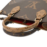 LOUIS VUITTON ルイヴィトン モノグラムリバース オンザゴー PM ブラウン M46373 レディース モノグラムキャンバス ハンドバッグ 新同 中古 銀蔵
