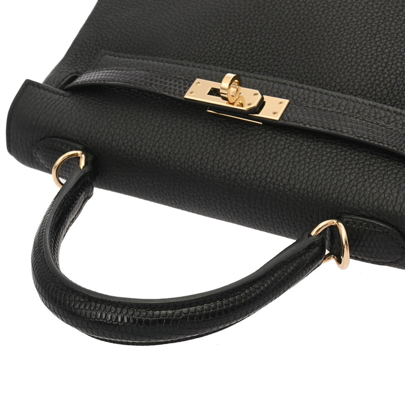 HERMES エルメス ケリー25 タッチ 内縫い ブラック Z刻印(2021年頃) レディース トゴ リザード 2WAYバッグ 新同 中古 銀蔵