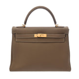 HERMES エルメス ケリー 32 内縫い 2WAY エトゥープ X刻印(2016年頃) レディース トゴ ハンドバッグ ABランク 中古 銀蔵