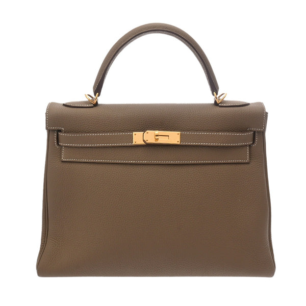 HERMES エルメス ケリー 32 内縫い 2WAY エトゥープ X刻印(2016年頃) レディース トゴ ハンドバッグ ABランク 中古 銀蔵