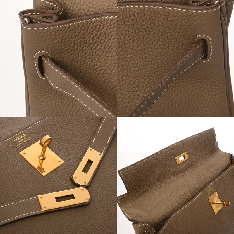 HERMES エルメス ケリー 32 内縫い 2WAY エトゥープ X刻印(2016年頃) レディース トゴ ハンドバッグ ABランク 中古 銀蔵