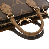 LOUIS VUITTON ルイヴィトン モノグラムリバース オンザゴー EW 2WAY ブラウン M46653 レディース モノグラムキャンバス ハンドバッグ 新同 中古 銀蔵