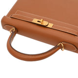 HERMES エルメス ケリー 28 外縫い ゴールド A刻印(2017年頃) レディース ボックスカーフ 2WAYバッグ Aランク 中古 銀蔵