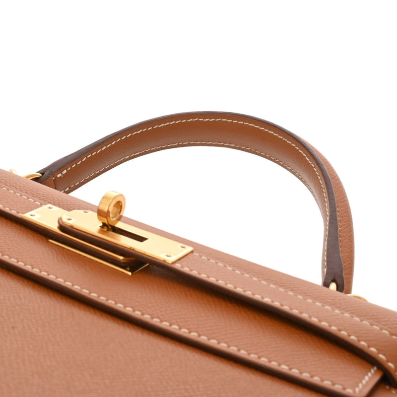 HERMES エルメス ケリー 28 外縫い ゴールド A刻印(2017年頃) レディース ボックスカーフ 2WAYバッグ Aランク 中古 銀蔵