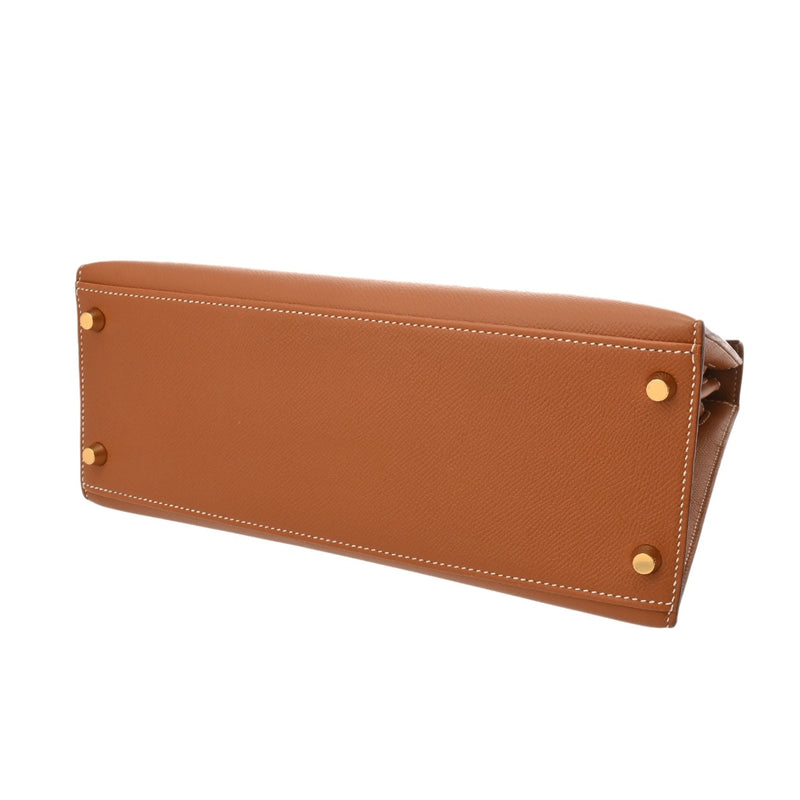 HERMES エルメス ケリー 28 外縫い ゴールド A刻印(2017年頃) レディース ボックスカーフ 2WAYバッグ Aランク 中古 銀蔵
