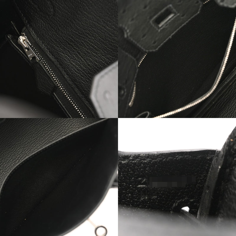 HERMES エルメス バーキン25 ブラック Z刻印(2021年頃) レディース オーストリッチ ハンドバッグ ABランク 中古 銀蔵