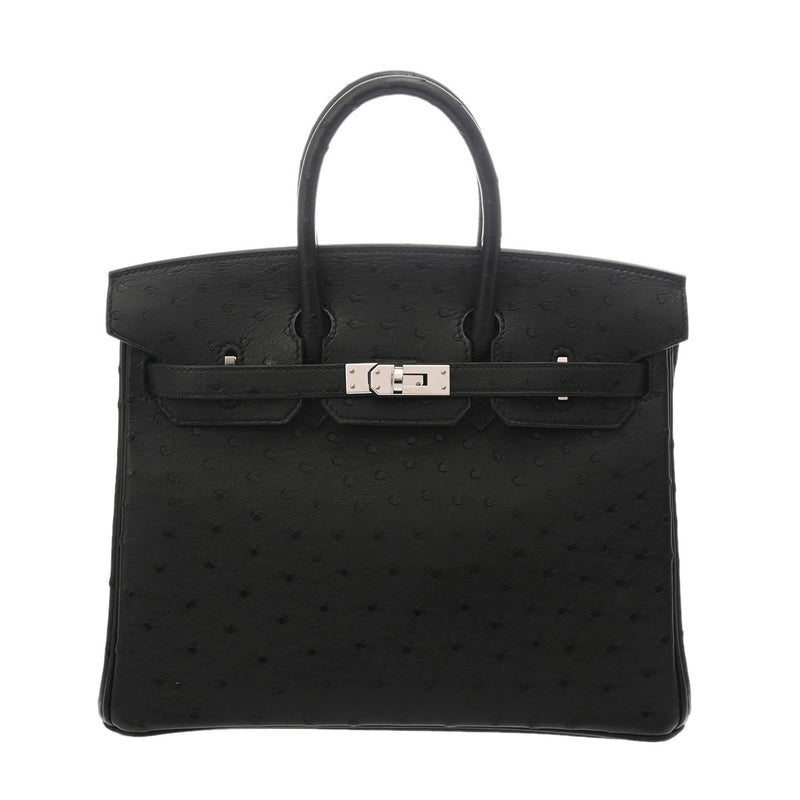 HERMES エルメス バーキン25 ブラック Z刻印(2021年頃) レディース オーストリッチ ハンドバッグ ABランク 中古 銀蔵