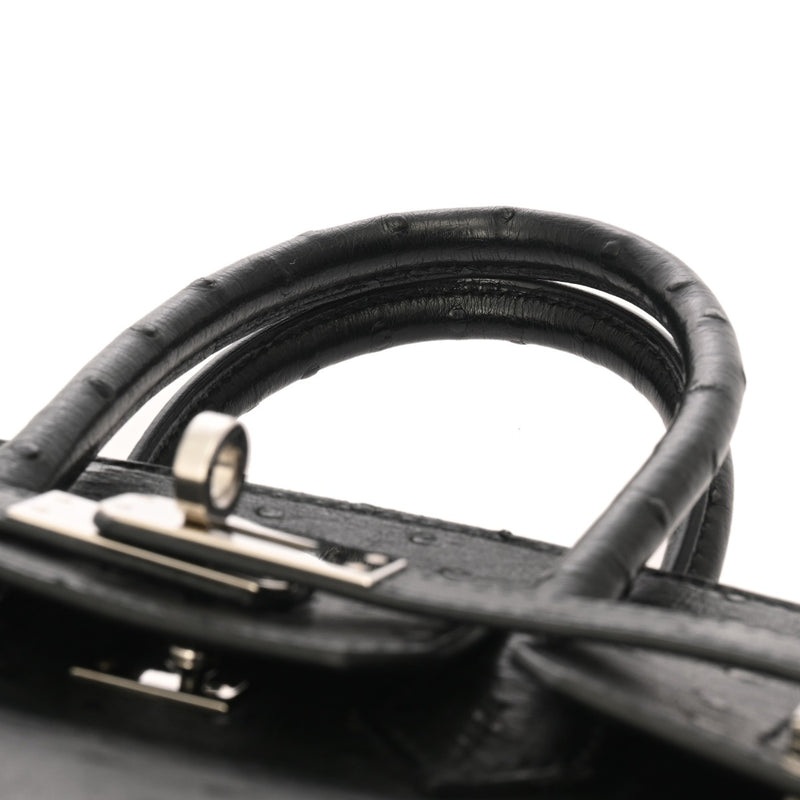 HERMES エルメス バーキン25 ブラック Z刻印(2021年頃) レディース オーストリッチ ハンドバッグ ABランク 中古 銀蔵