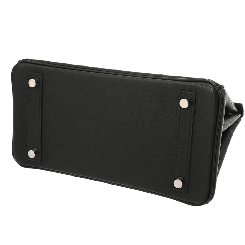 HERMES エルメス バーキン25 ブラック Z刻印(2021年頃) レディース オーストリッチ ハンドバッグ ABランク 中古 銀蔵