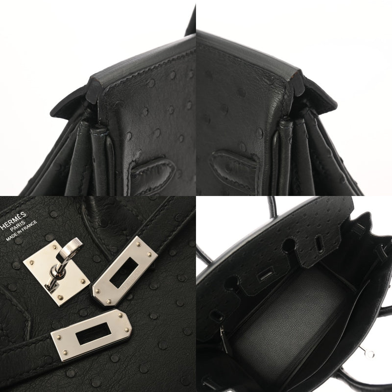 HERMES エルメス バーキン25 ブラック Z刻印(2021年頃) レディース オーストリッチ ハンドバッグ ABランク 中古 銀蔵