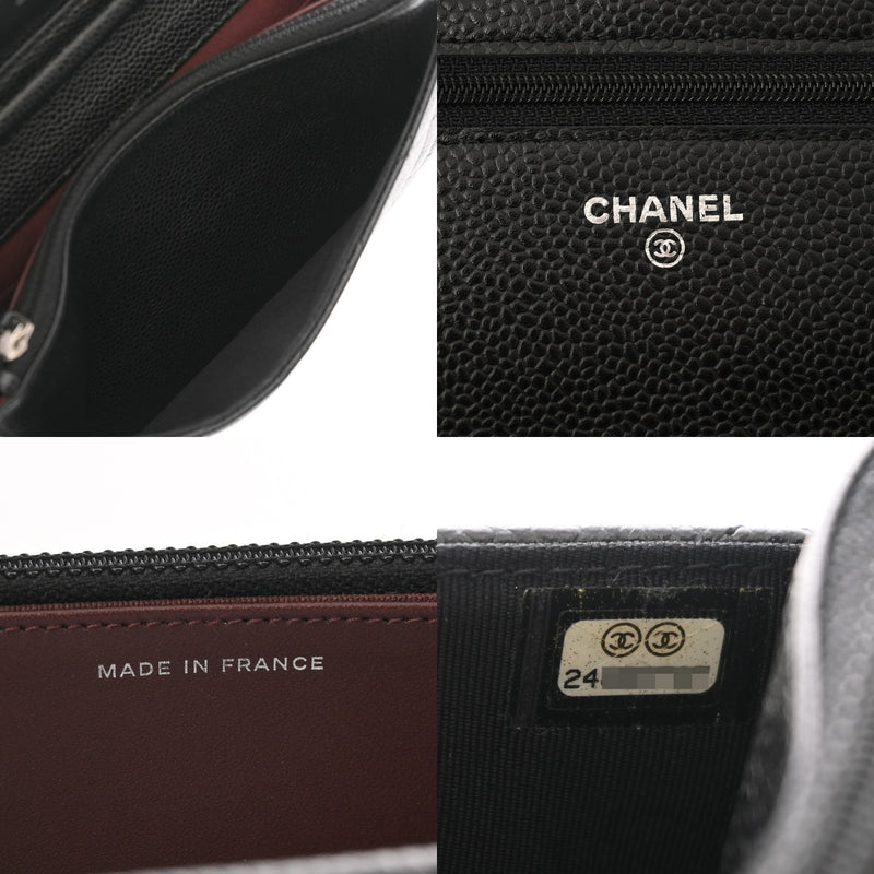 CHANEL シャネル マトラッセ チェーンウォレット ブラック A33814 レディース キャビアスキン ショルダーバッグ Aランク 中古 銀蔵