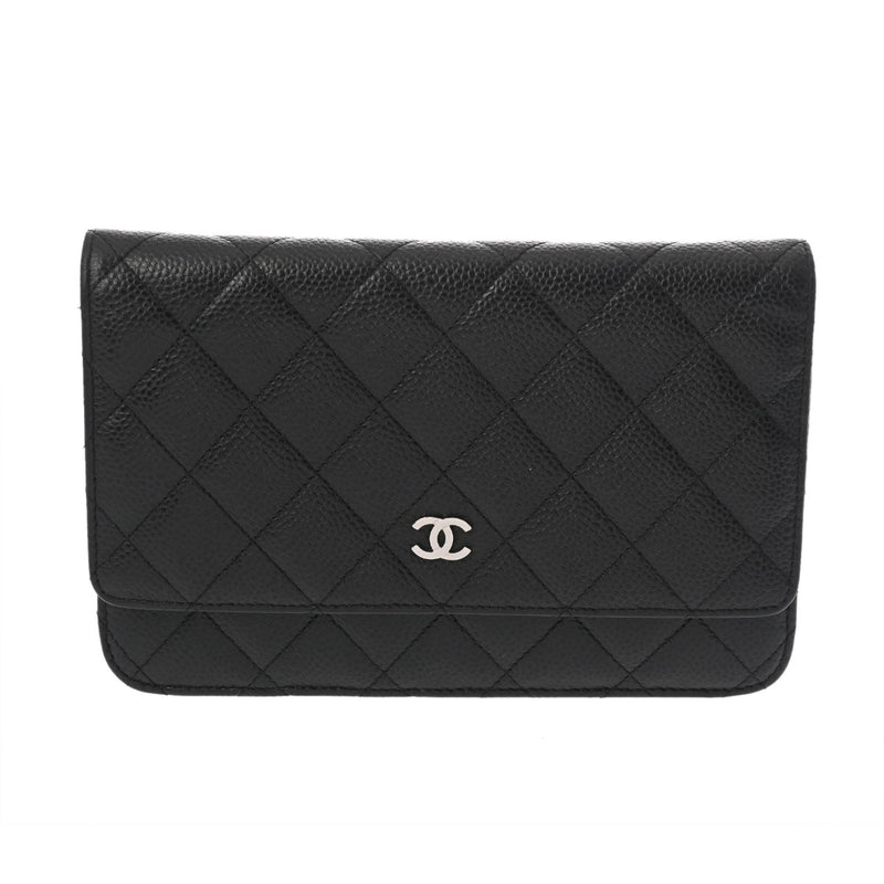 CHANEL シャネル マトラッセ チェーンウォレット ブラック A33814 レディース キャビアスキン ショルダーバッグ Aランク 中古 銀蔵