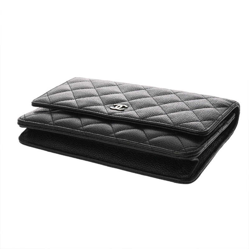 CHANEL シャネル マトラッセ チェーンウォレット ブラック A33814 レディース キャビアスキン ショルダーバッグ Aランク 中古 銀蔵