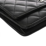 CHANEL シャネル マトラッセ チェーンウォレット ブラック A33814 レディース キャビアスキン ショルダーバッグ Aランク 中古 銀蔵