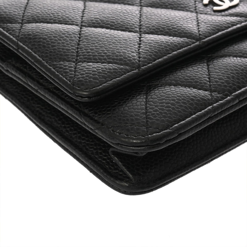 CHANEL シャネル マトラッセ チェーンウォレット ブラック A33814 レディース キャビアスキン ショルダーバッグ Aランク 中古 銀蔵