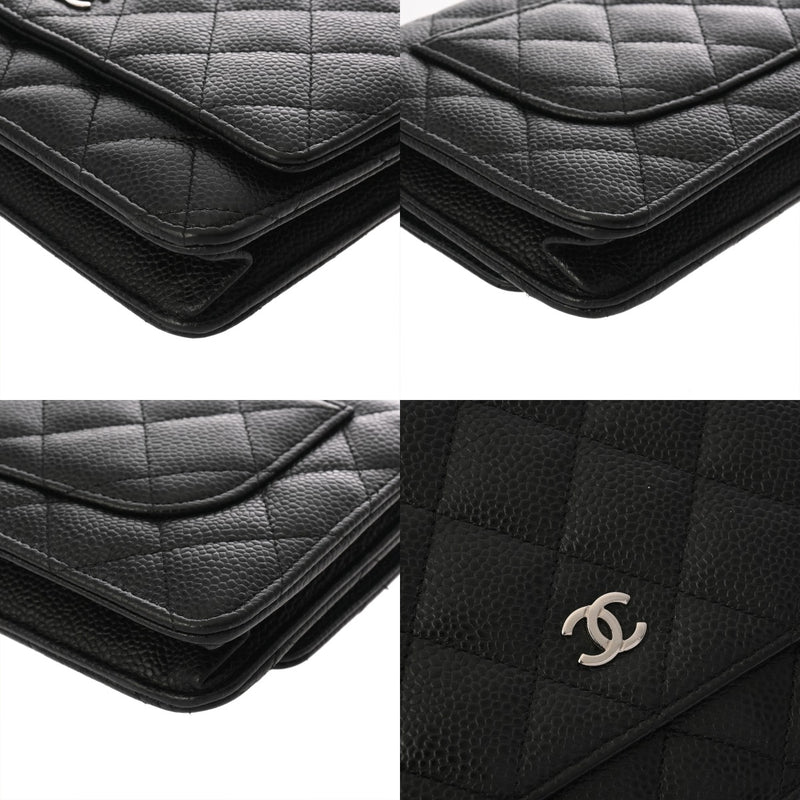 CHANEL シャネル マトラッセ チェーンウォレット ブラック A33814 レディース キャビアスキン ショルダーバッグ Aランク 中古 銀蔵