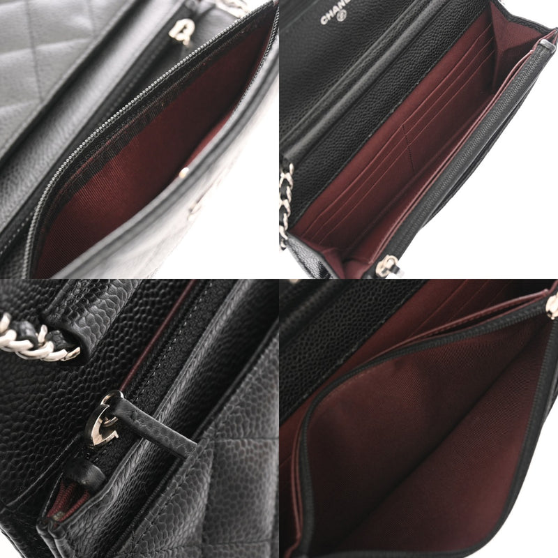 CHANEL シャネル マトラッセ チェーンウォレット ブラック A33814 レディース キャビアスキン ショルダーバッグ Aランク 中古 銀蔵