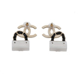 CHANEL シャネル ロゴピアス バッグ モチーフ ゴールド B23C レディース GP ピアス ABランク 中古 銀蔵