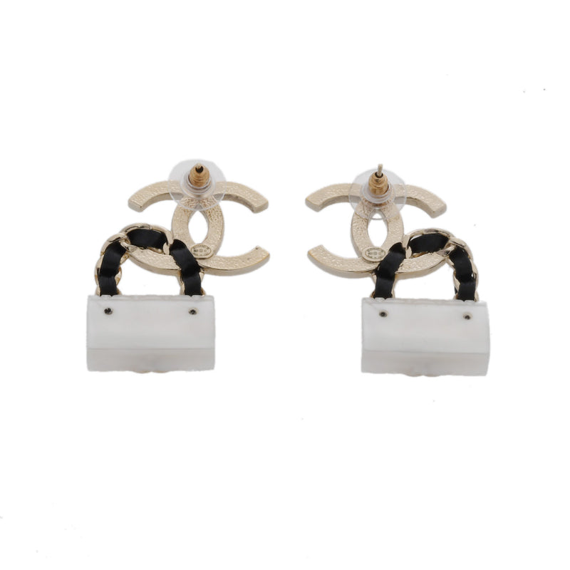 CHANEL シャネル ロゴピアス バッグ モチーフ ゴールド B23C レディース GP ピアス ABランク 中古 銀蔵