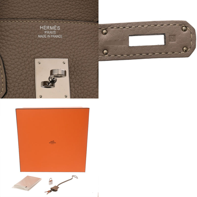 HERMES エルメス バーキン 35 トゥルティエールグレー □N刻印(2010年頃) ユニセックス トリヨンクレマンス ハンドバッグ ABランク 中古 銀蔵