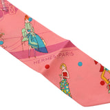 HERMES エルメス ツイリー EX-LIBRIS LES PARISIENNE ピンク レディース シルク100％ スカーフ Bランク 中古 銀蔵