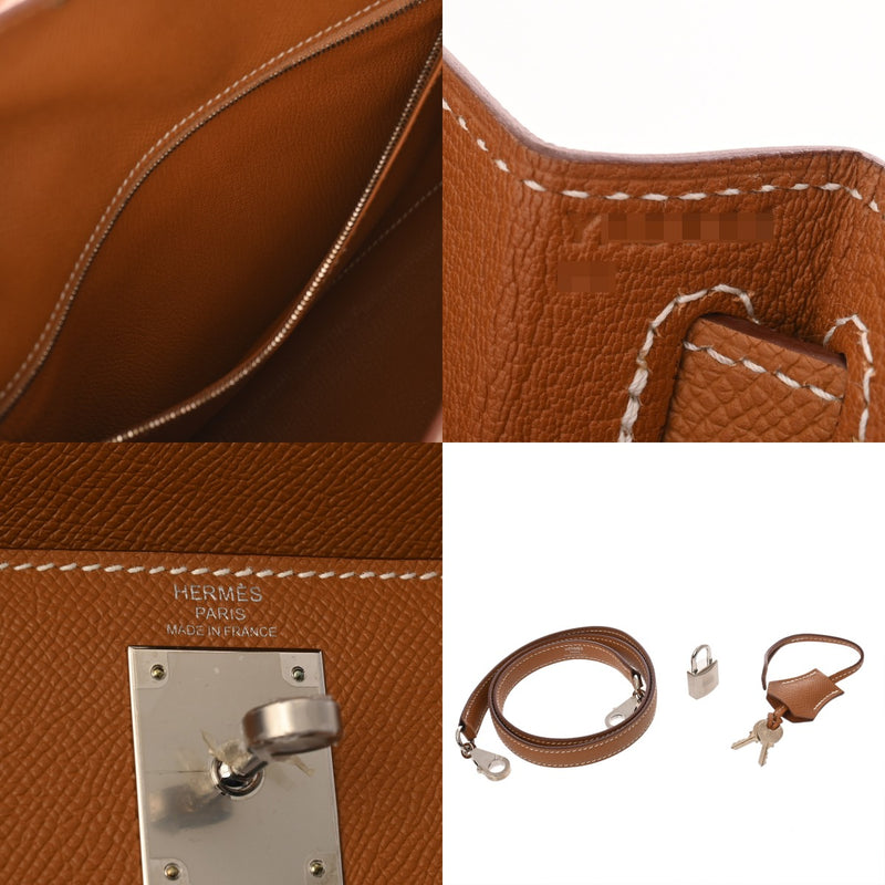 HERMES エルメス ケリー28 外縫い エトゥープ Y刻印(2020年頃) レディース ヴォーエプソン 2WAYバッグ 新同 中古 銀蔵