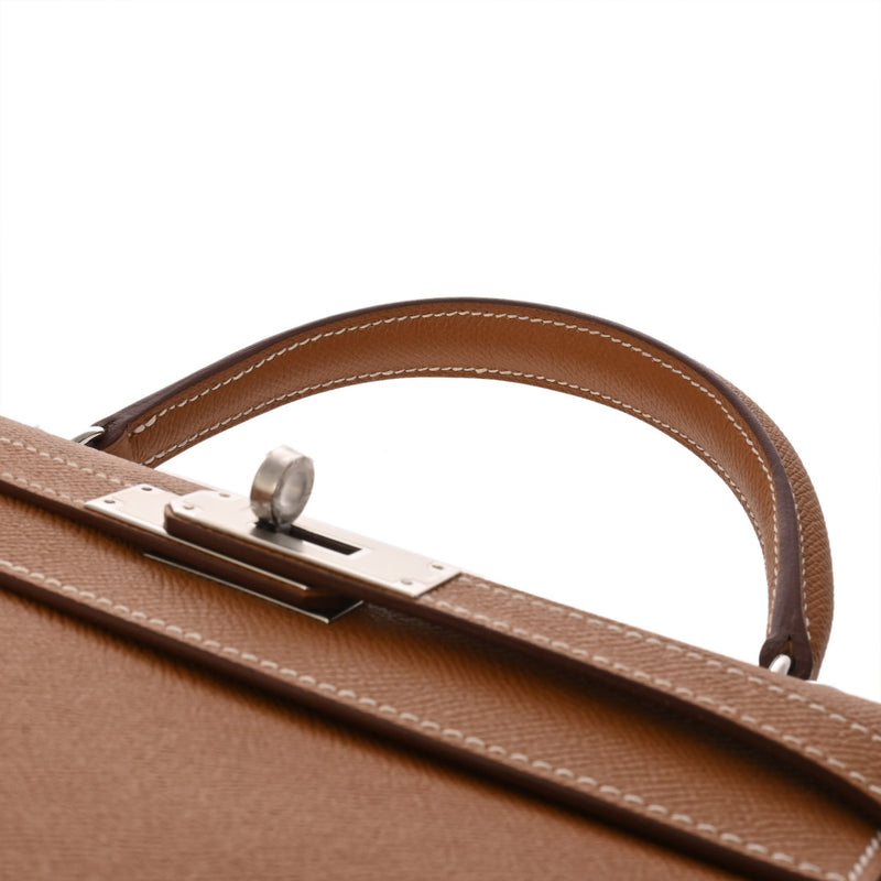 HERMES エルメス ケリー28 外縫い エトゥープ Y刻印(2020年頃) レディース ヴォーエプソン 2WAYバッグ 新同 中古 銀蔵