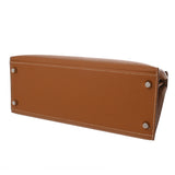 HERMES エルメス ケリー28 外縫い エトゥープ Y刻印(2020年頃) レディース ヴォーエプソン 2WAYバッグ 新同 中古 銀蔵