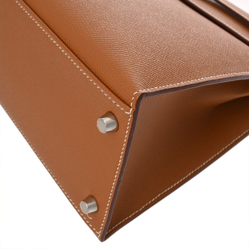 HERMES エルメス ケリー28 外縫い エトゥープ Y刻印(2020年頃) レディース ヴォーエプソン 2WAYバッグ 新同 中古 銀蔵