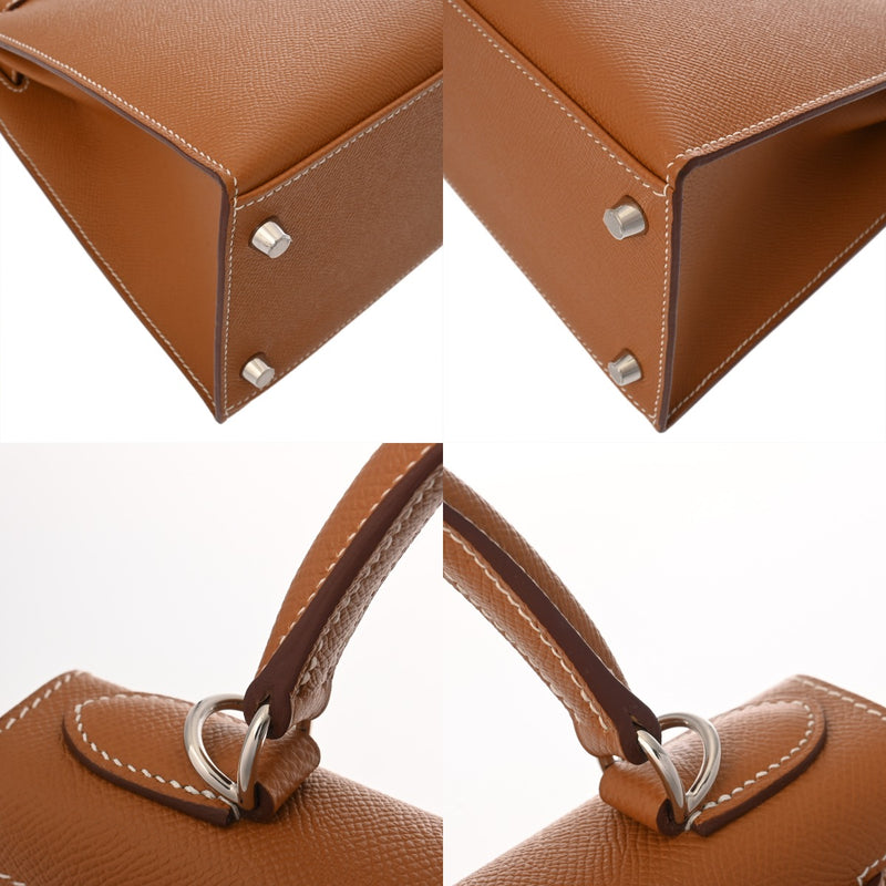 HERMES エルメス ケリー28 外縫い エトゥープ Y刻印(2020年頃) レディース ヴォーエプソン 2WAYバッグ 新同 中古 銀蔵