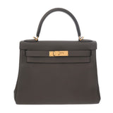 HERMES エルメス ケリー 28 内縫い エタン Y刻印(2020年頃) レディース トゴ ハンドバッグ Aランク 中古 銀蔵