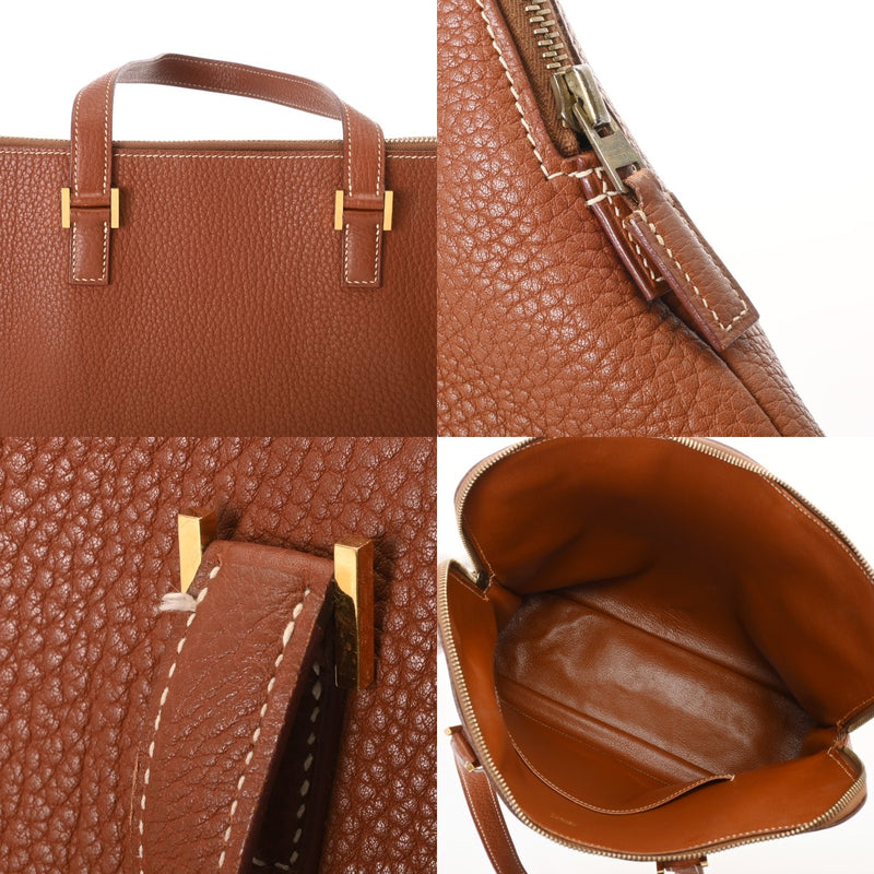 HERMES エルメス エスカパーダ ブラウン系 □E刻印(2001年頃) ユニセックス フィヨルド ハンドバッグ ABランク 中古 銀蔵