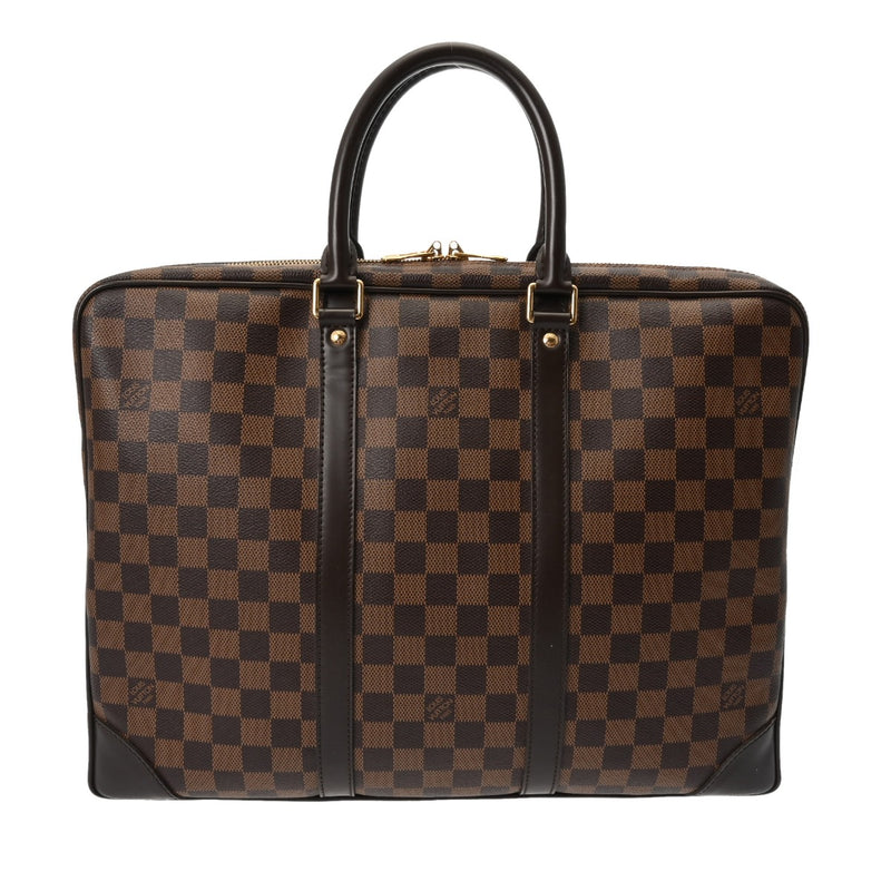 LOUIS VUITTON ルイヴィトン ダミエ ポルトドキュマン ヴォワヤージュ ブラウン N41124 メンズ ダミエキャンバス ビジネスバッグ ABランク 中古 銀蔵