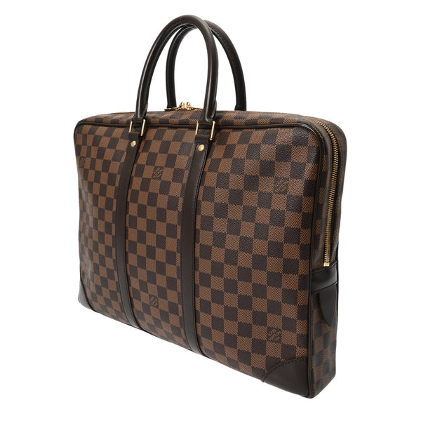 LOUIS VUITTON ルイヴィトン ダミエ ポルトドキュマン ヴォワヤージュ ブラウン N41124 メンズ ダミエキャンバス ビジネスバッグ ABランク 中古 銀蔵