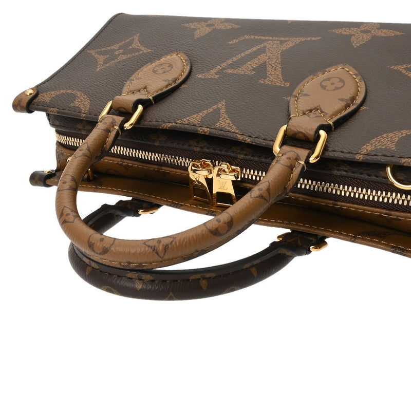 LOUIS VUITTON ルイヴィトン モノグラムジャイアント オンザゴー EW 2WAY ブラウン M46653 レディース モノグラムリバースキャンバス ハンドバッグ Aランク 中古 銀蔵