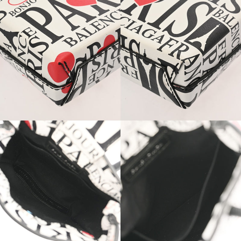 BALENCIAGA バレンシアガ ショッピングフォンホルダー ホワイト/ブラック 593826 レディース レザー ショルダーバッグ ABランク 中古 銀蔵