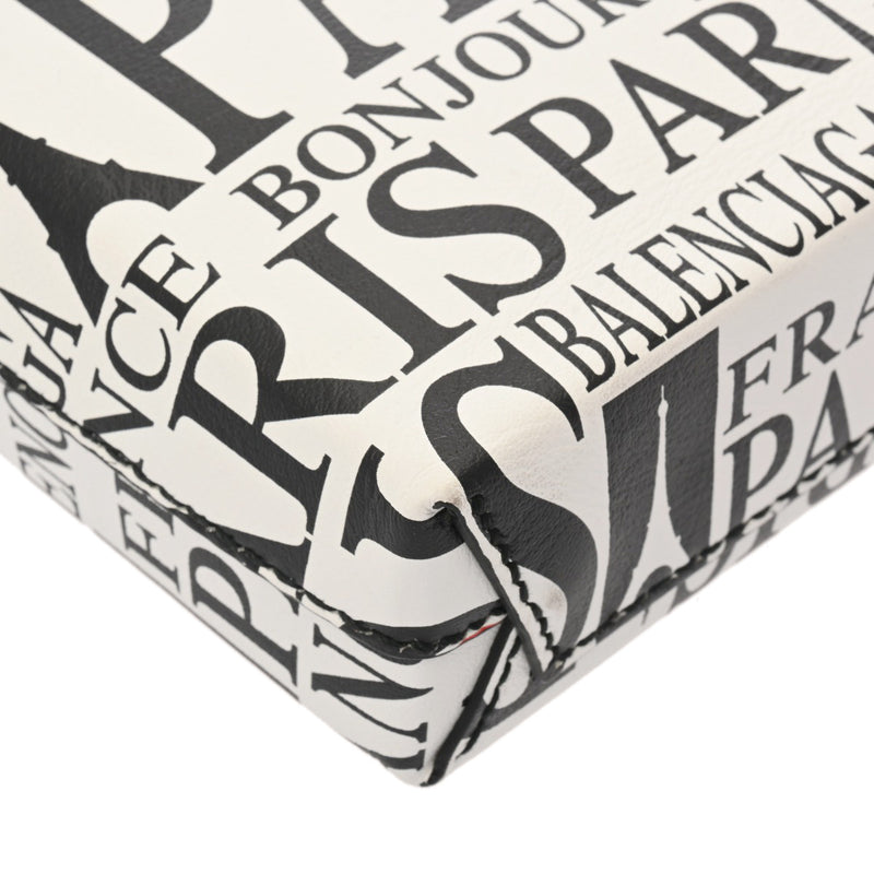 BALENCIAGA バレンシアガ ショッピングフォンホルダー ホワイト/ブラック 593826 レディース レザー ショルダーバッグ ABランク 中古 銀蔵