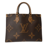 LOUIS VUITTON ルイヴィトン モノグラムリバース オンザゴー MM ブラウン M45321 レディース モノグラムキャンバス ハンドバッグ Aランク 中古 銀蔵