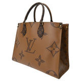 LOUIS VUITTON ルイヴィトン モノグラムリバース オンザゴー MM ブラウン M45321 レディース モノグラムキャンバス ハンドバッグ Aランク 中古 銀蔵