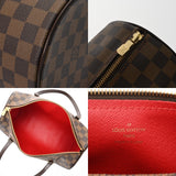 LOUIS VUITTON ルイヴィトン ダミエ パピヨン GM ブラウン レッド N51303 レディース ダミエキャンバス ハンドバッグ Aランク 中古 銀蔵
