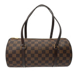 LOUIS VUITTON ルイヴィトン ダミエ パピヨン GM ブラウン レッド N51303 レディース ダミエキャンバス ハンドバッグ Aランク 中古 銀蔵